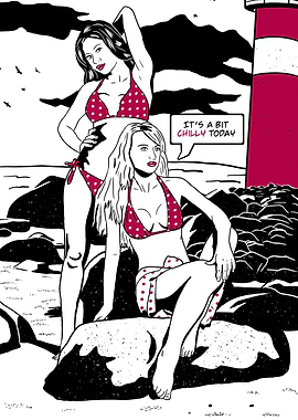 Comic girls with lighthous