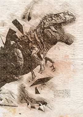 T rex pencil sketch