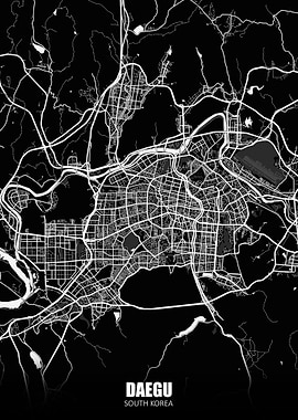 Daegu South Korea Dark Map