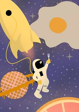 Flat Art Astronaut Fantasy