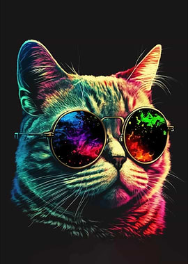 Neon NERD Cat