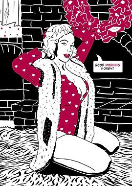 Pinup girl on christmas