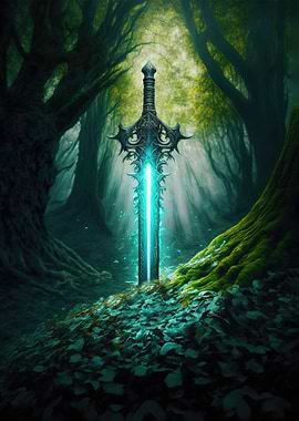 Magical medieval sword