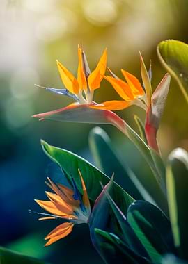 Fresh strelitzia flowers