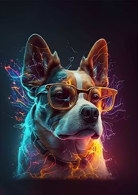 Neon Glasses Dog