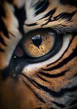Tiger eye close up