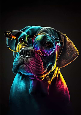 Neon Glasses Dog