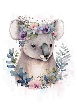 Flower Koala Bear Painting