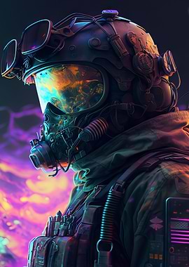 Cyberpunk Air Force Pilot