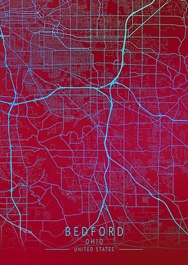 Bedford Ohio USA City Map