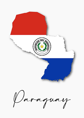 Paraguay Country Map Flag