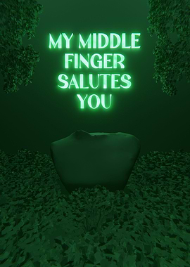 My Middle Finger Green 3D