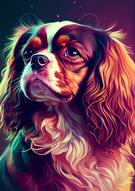 Cavalier King Dog Colorful