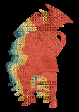 Tuba Playing Man Retro