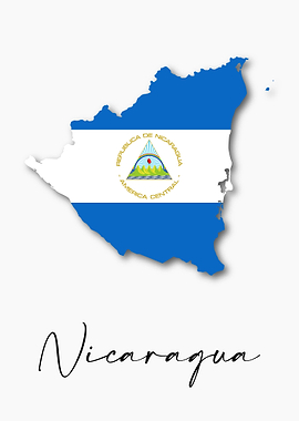 Nicaragua Country Map Flag