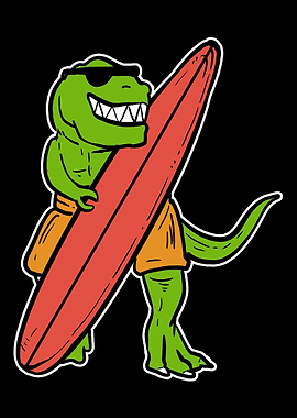 Dino Surfer Surfer Gift