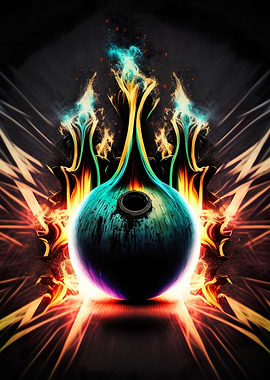 Abstract Bowling Artwork