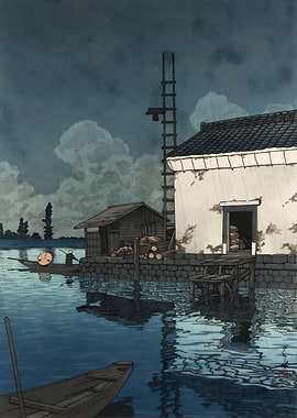 Ukiyo e Rain at Ushibori