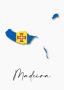 Madeira Island Map Flag