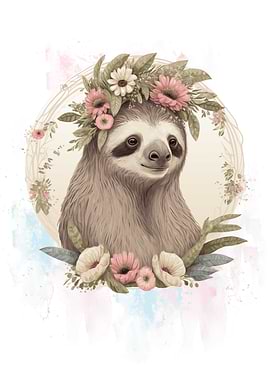 Watercolor Sloth Painting