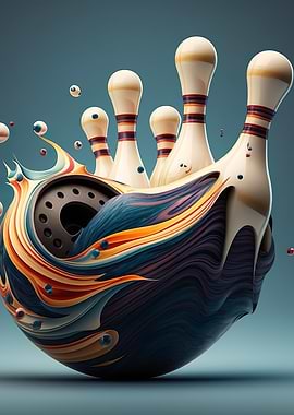 Abstract Bowling Artwork