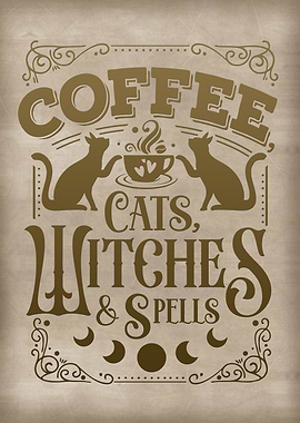 Coffee cats witches spells