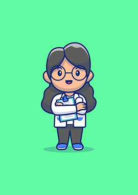 Cute Female Doctor Cartoon
