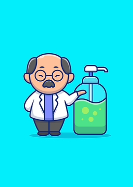 Cute Doctor With Disinfect