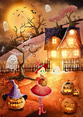 halloween girl and smiling