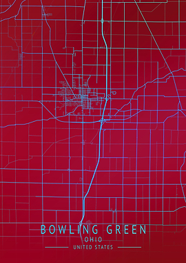 Bowling Green Ohio USA Map