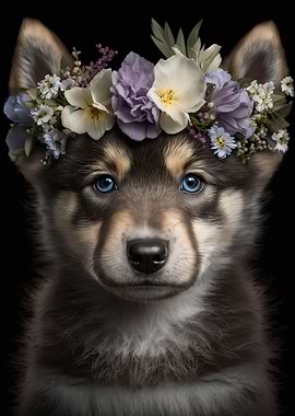 cute baby fluffy wolf