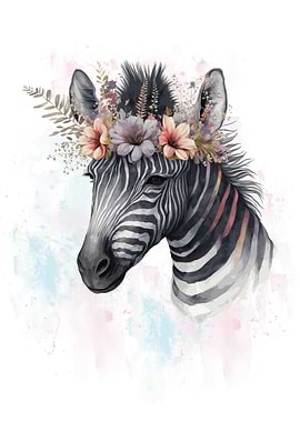 Watercolor Zebra Painting