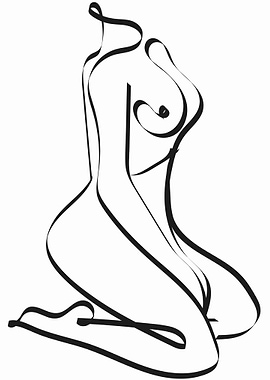 One Line Art Woman