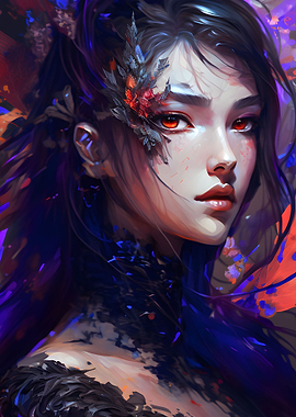 Fantasy Portrait Red Eyes
