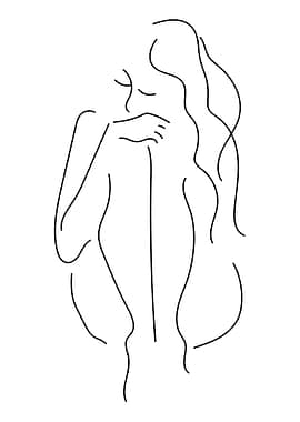 One Line Art Woman