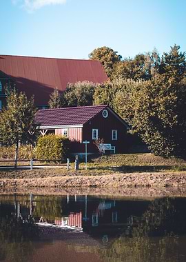 House reflecting in Lake