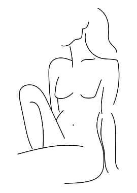 One Line Art Woman