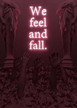 We Fall Pink 3D Quote
