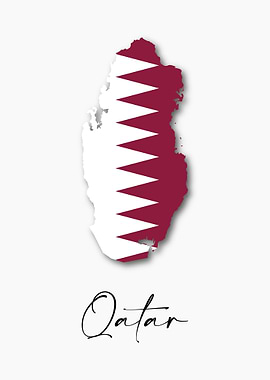 Qatar Country Map Flag