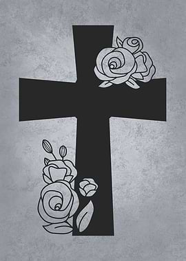 Cross and Flowers