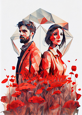 Couple in a poppy field