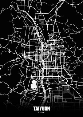 Taiyuan China Dark Map