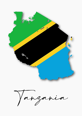 Tanzania Country Map Flag