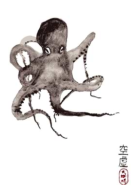 Japanese Octopus Zen Art