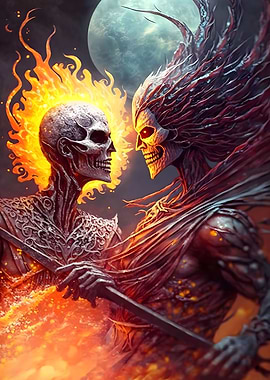 Moonlit Skeletal Showdown