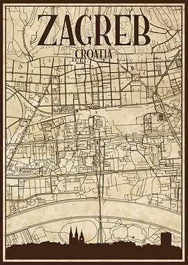 Zagreb Map Skyline