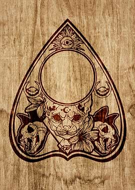 Ouija planchette cat