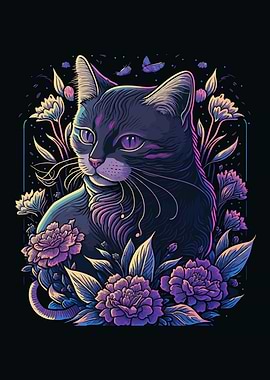 Cat Flower cute
