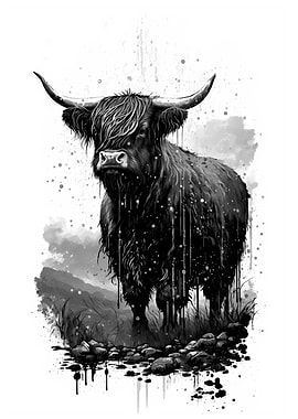 Highland Cow Stencil