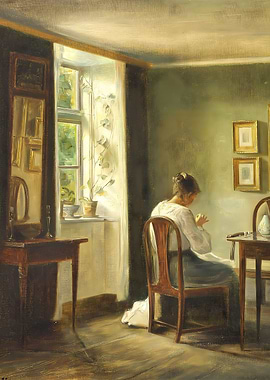 Woman Knitting